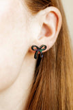 Kylie Bow Earrings - Black Iridescent - Aaria Tees Aaria Tees