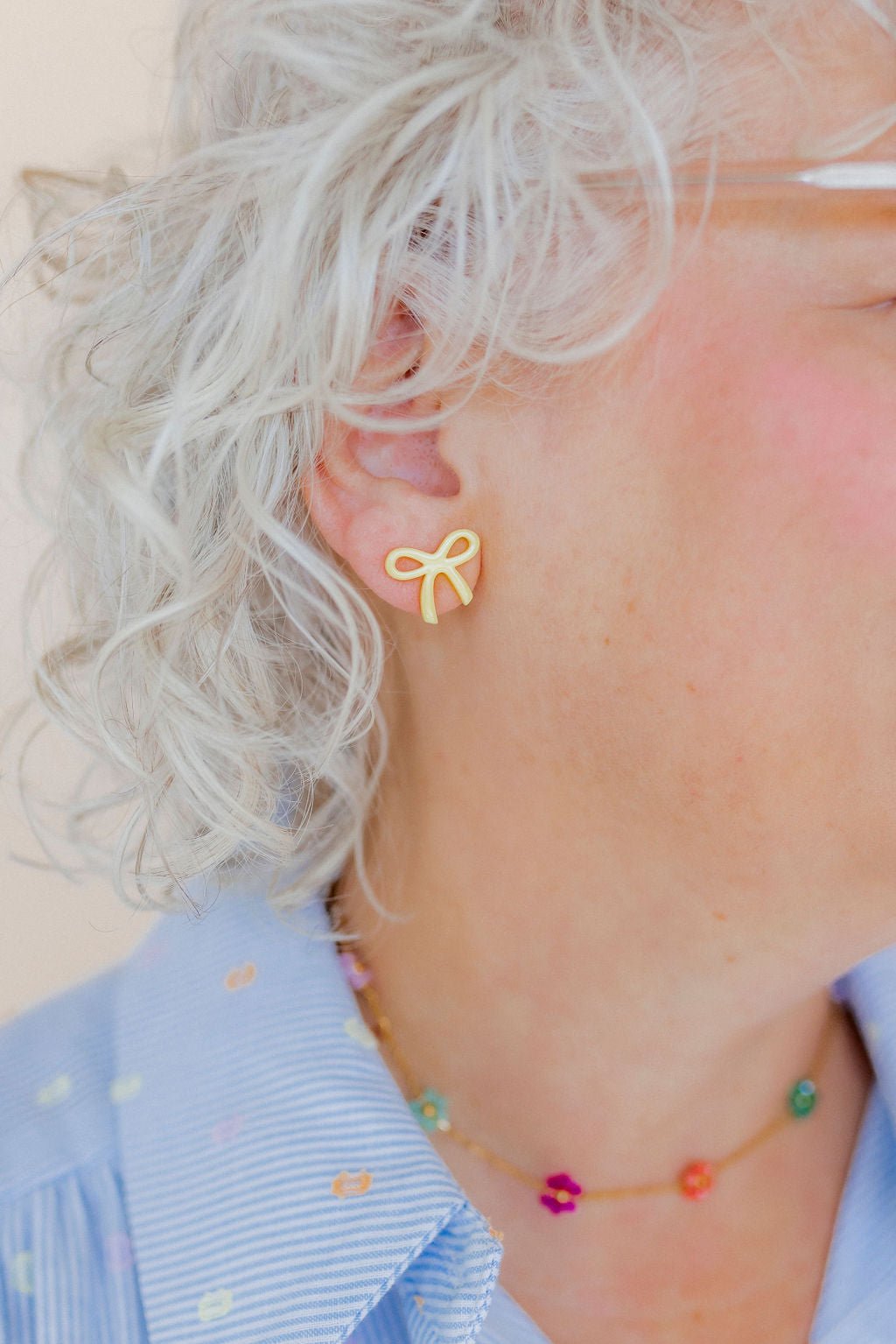 Kylie Bow Earrings - Buttercup Yellow - Aaria Tees Aaria Tees