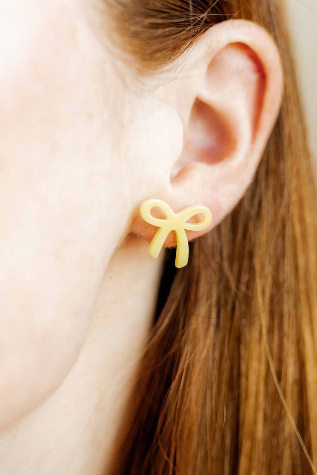 Kylie Bow Earrings - Buttercup Yellow - Aaria Tees Aaria Tees