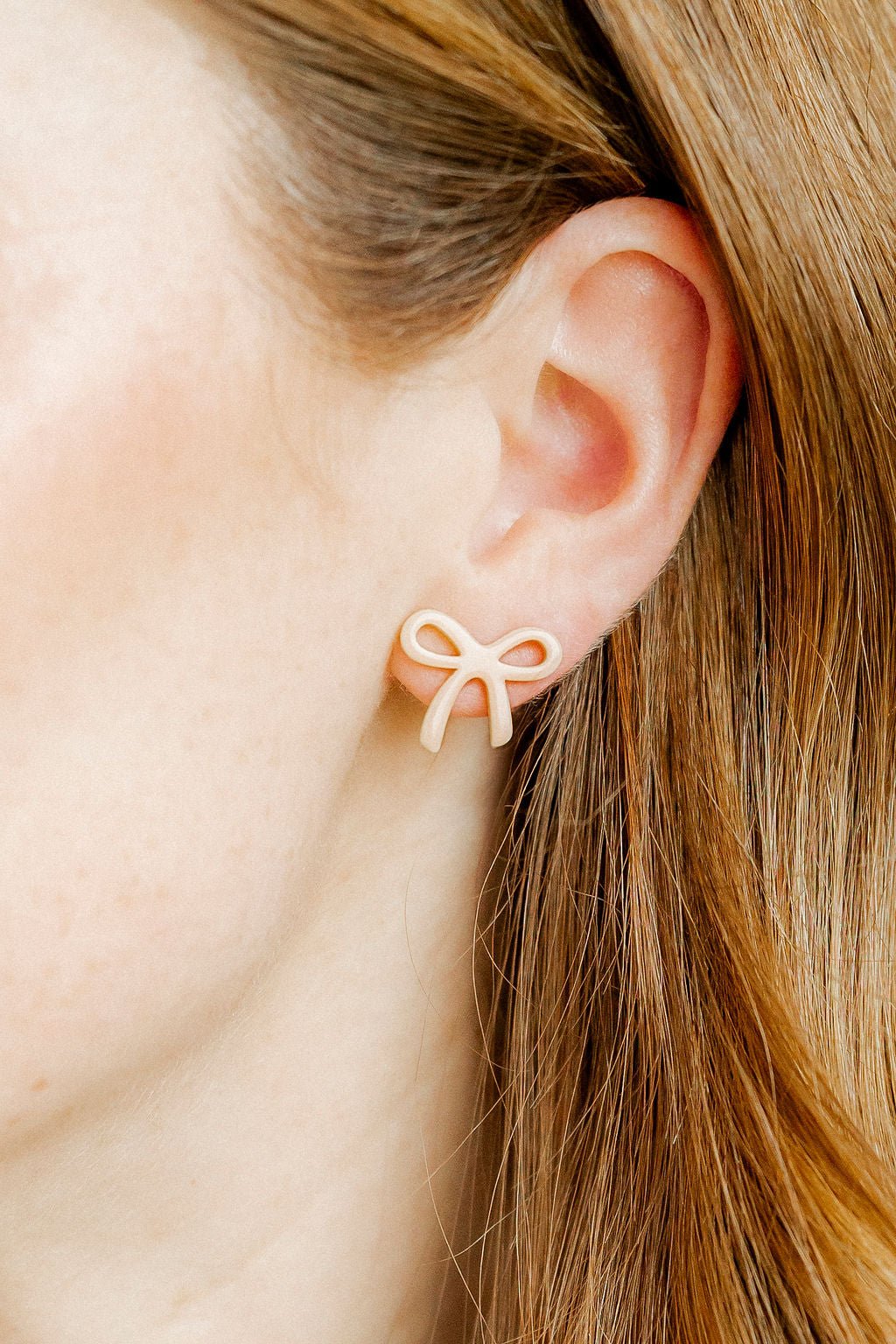 Kylie Bow Earrings - Latte - Aaria Tees Aaria Tees