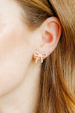 Kylie Bow Earrings - Latte - Aaria Tees Aaria Tees