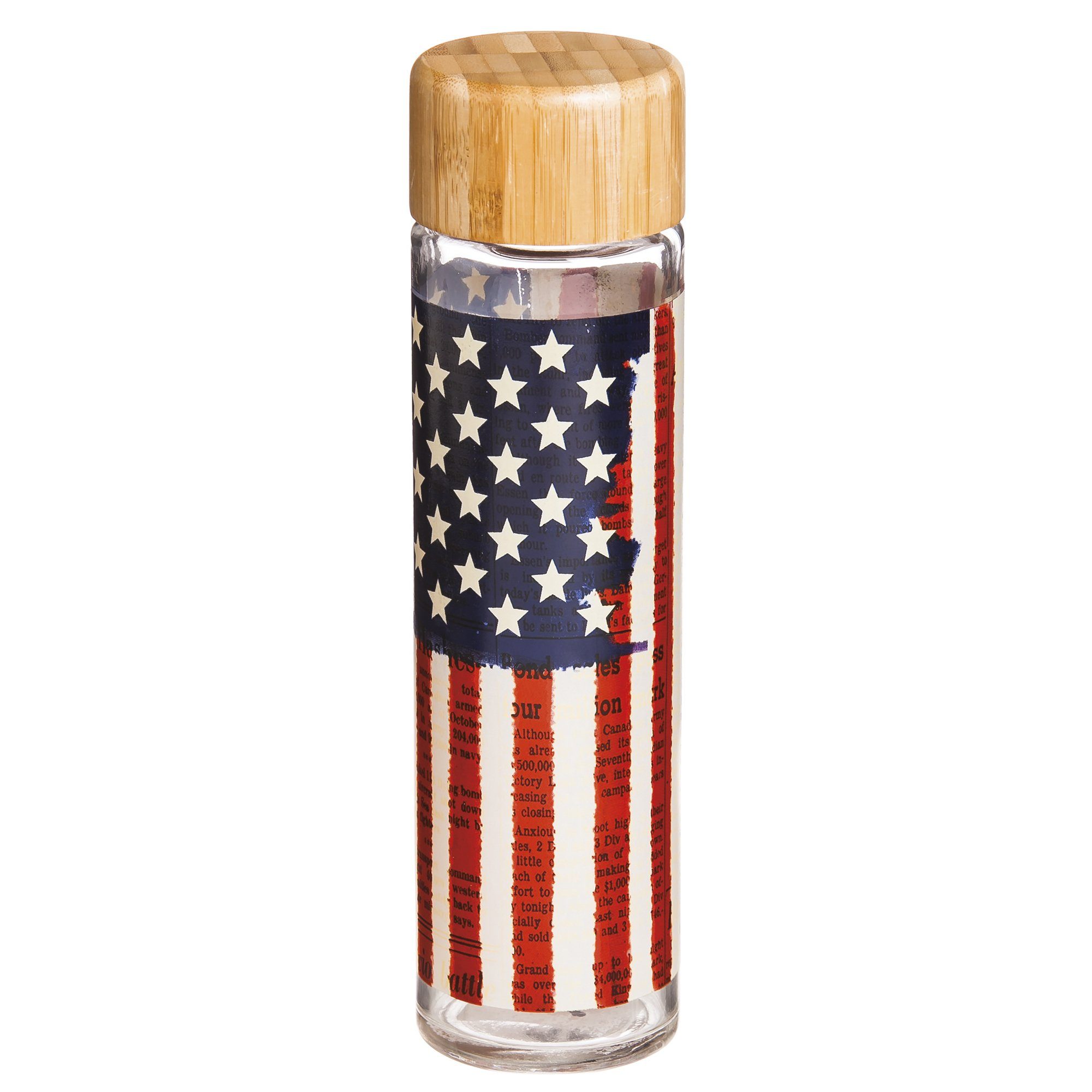 Land of Liberty Glass Tumbler Eco-Friendly Water Bottle - Aaria Tees Aaria Tees