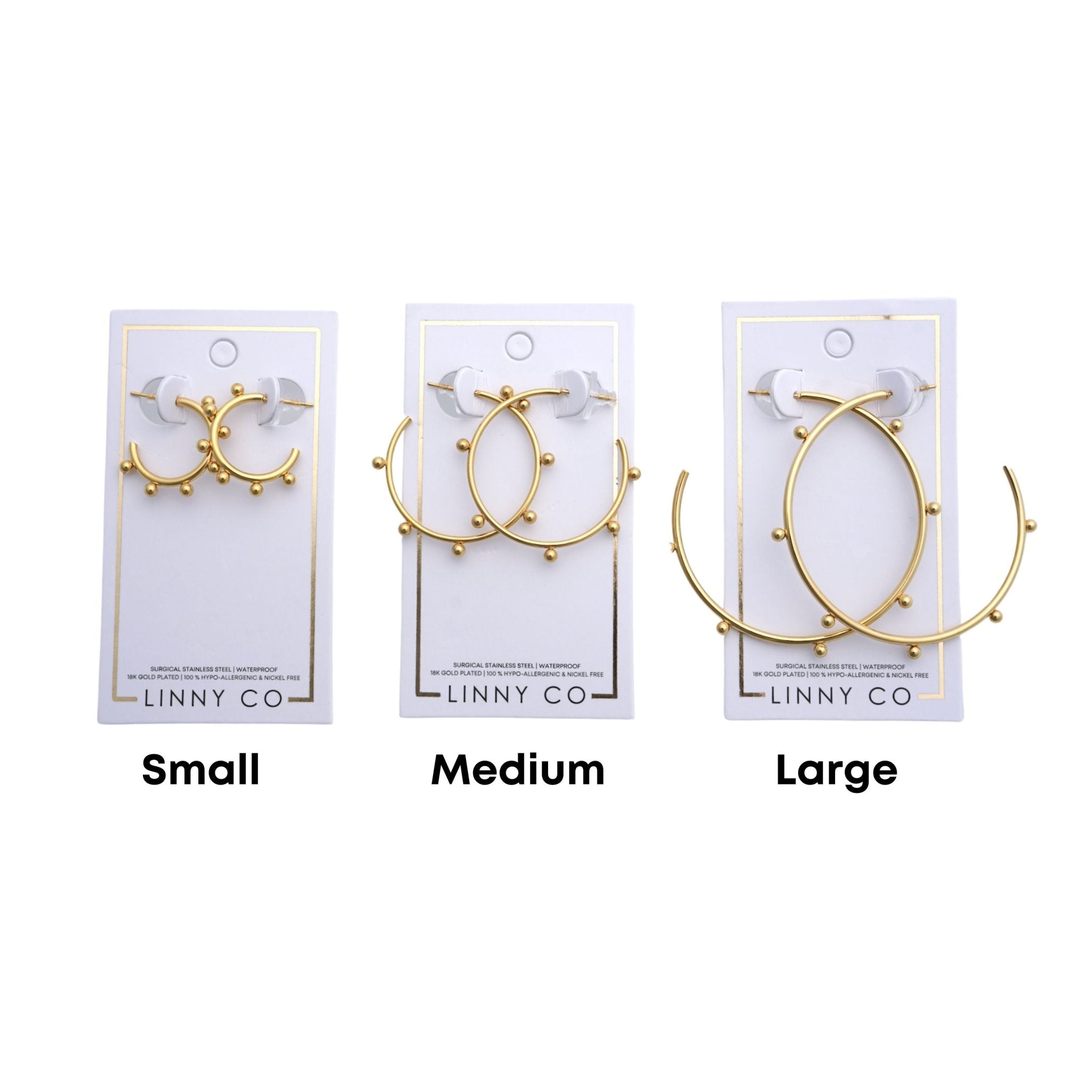 Lauren Medium Hoop Earrings - Gold - Aaria Tees Aaria Tees