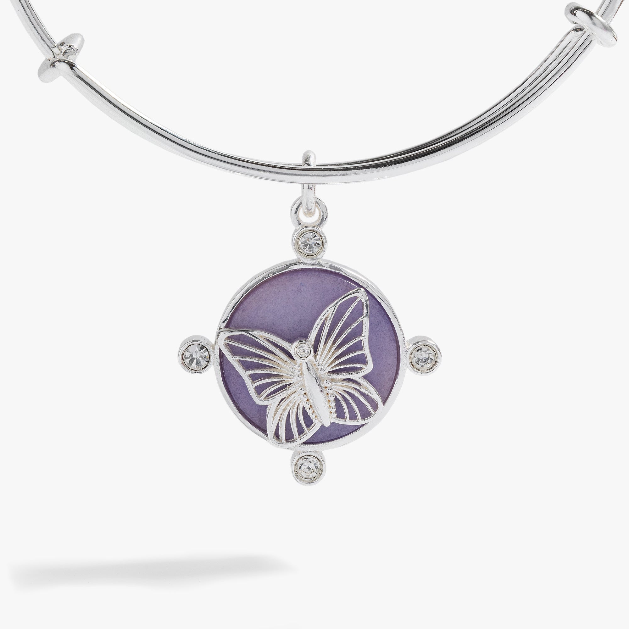 Lavender Butterfly Charm Bangle - Aaria Tees Aaria Tees