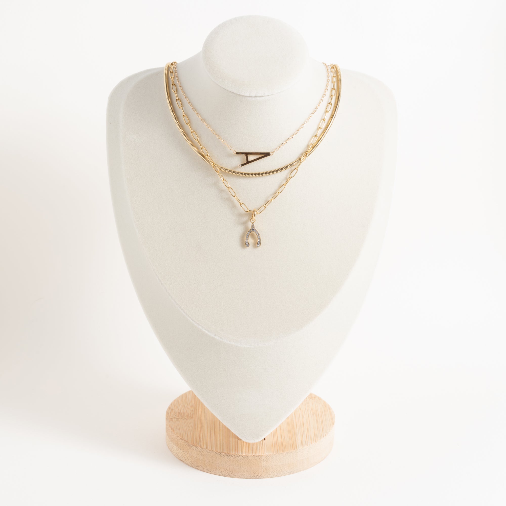 Initial A Precious Elongated Necklace - Aaria Tees Aaria Tees