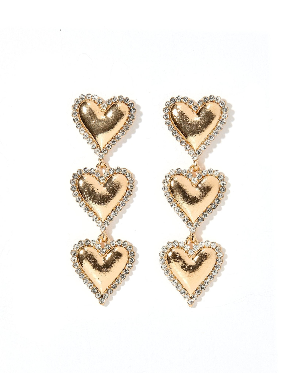 Layla Heart Statement Earrings - Gold - Aaria Tees