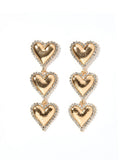 Layla Heart Statement Earrings - Gold - Aaria Tees Aaria Tees