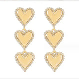 Layla Heart Statement Earrings - Gold - Aaria Tees Aaria Tees