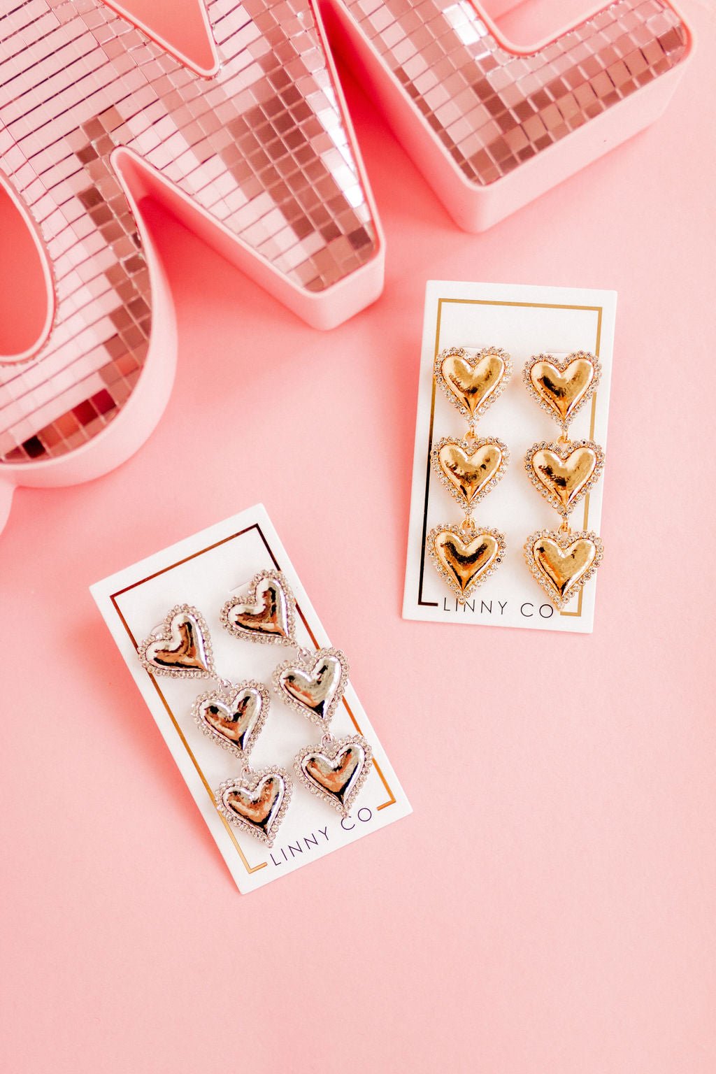 Layla Heart Statement Earrings - Gold - Aaria Tees Aaria Tees