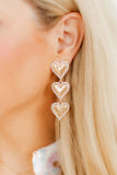 Layla Heart Statement Earrings - Gold - Aaria Tees Aaria Tees