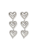Layla Heart Statement Earrings - Silver - Aaria Tees Aaria Tees