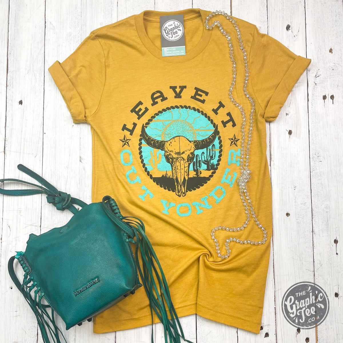 Leave It Out Yonder Mustard Short Sleeve Tee - Aaria Tees