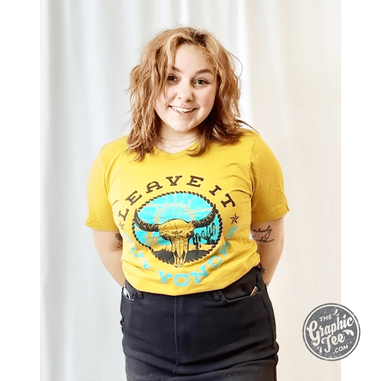 Leave It Out Yonder Mustard Short Sleeve Tee - Aaria Tees Aaria Tees