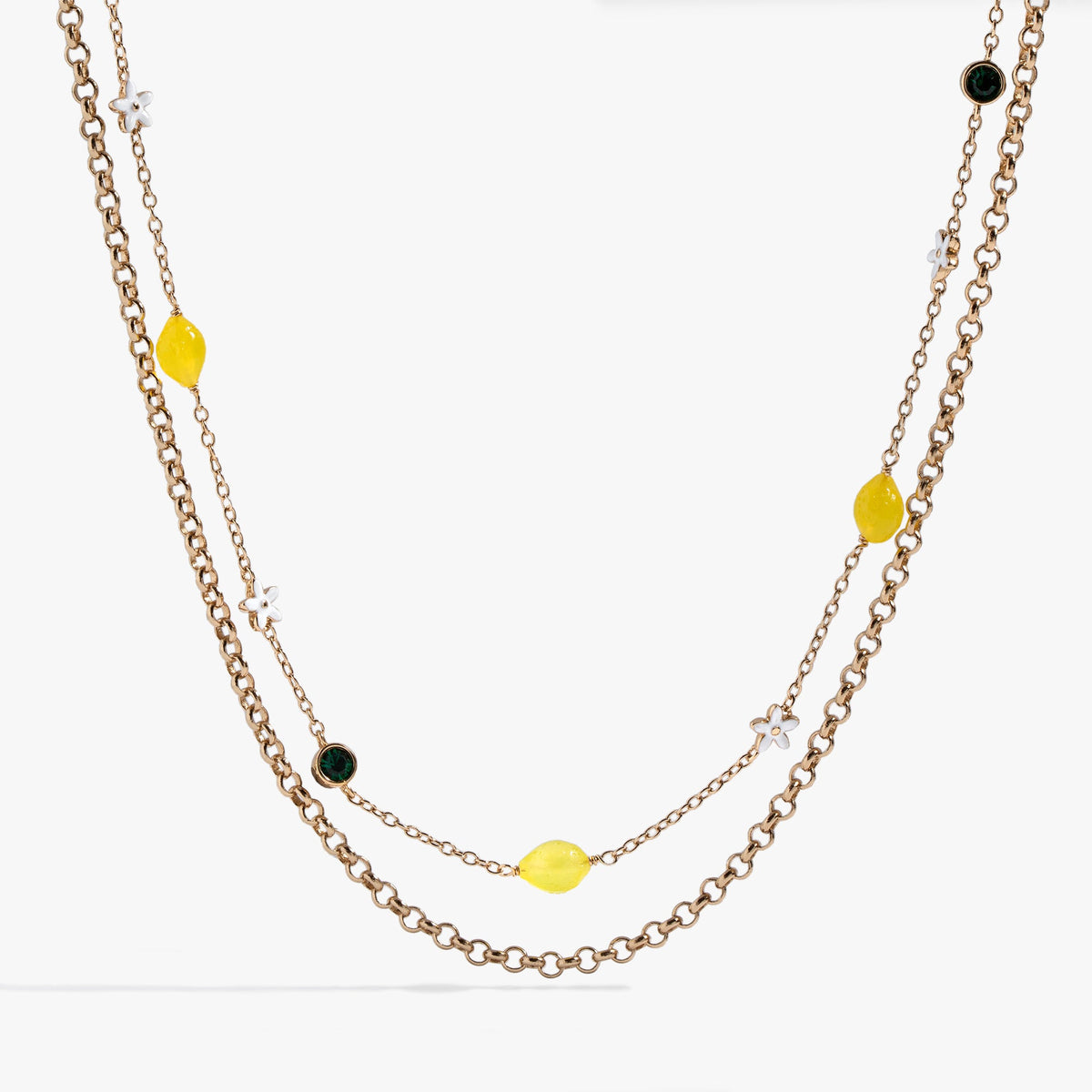 Double-Layer Lemon Necklace - Aaria Tees