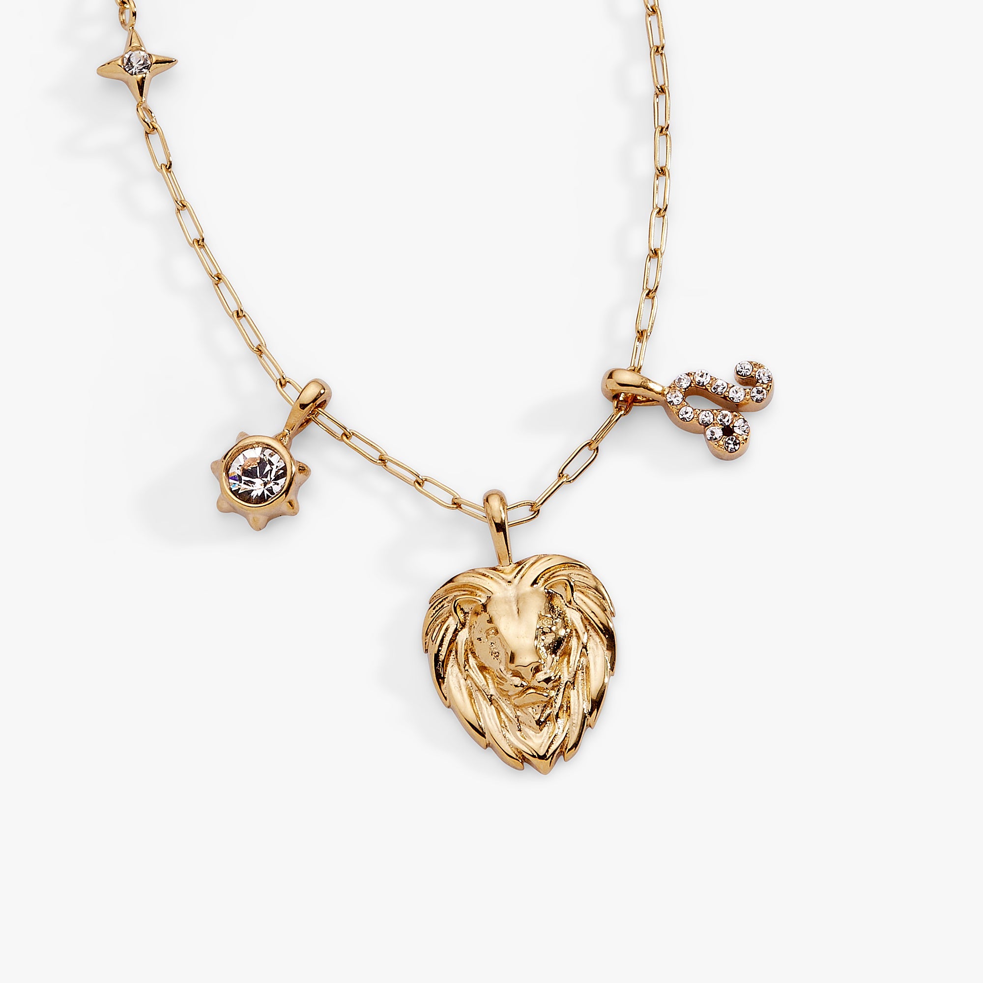 Leo Zodiac Charm Cluster Necklace - Aaria Tees Aaria Tees