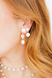 Libby Drop Statement Earrings - 2 Pearl - Aaria Tees Aaria Tees