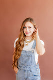 Libby Drop Statement Earrings - 2 Pearl - Aaria Tees Aaria Tees