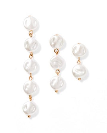 Libby Drop Statement Earrings - 2 Pearl - Aaria Tees Aaria Tees