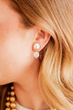 Libby Drop Statement Earrings - 2 Pearl - Aaria Tees Aaria Tees