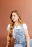 Libby Drop Statement Earrings - 2 Pearl - Aaria Tees Aaria Tees