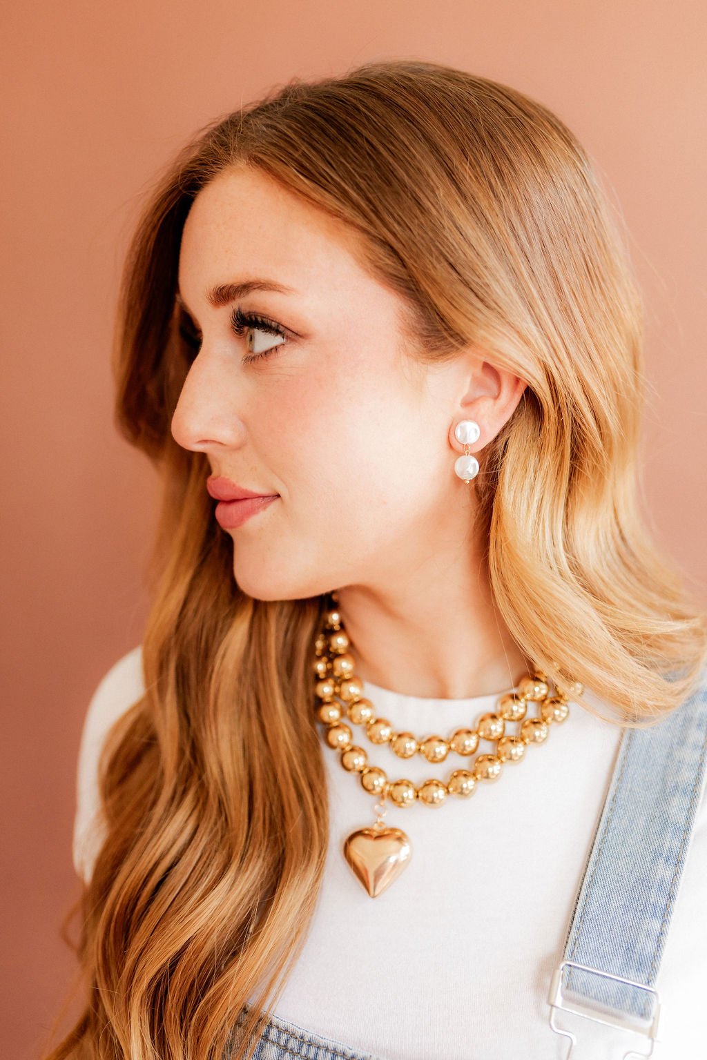 Libby Drop Statement Earrings - 2 Pearl - Aaria Tees Aaria Tees