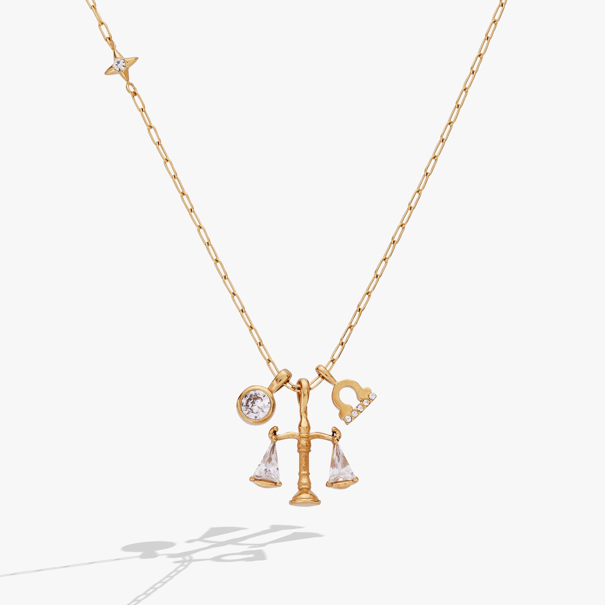 Libra Zodiac Charm Cluster Necklace - Aaria Tees Aaria Tees