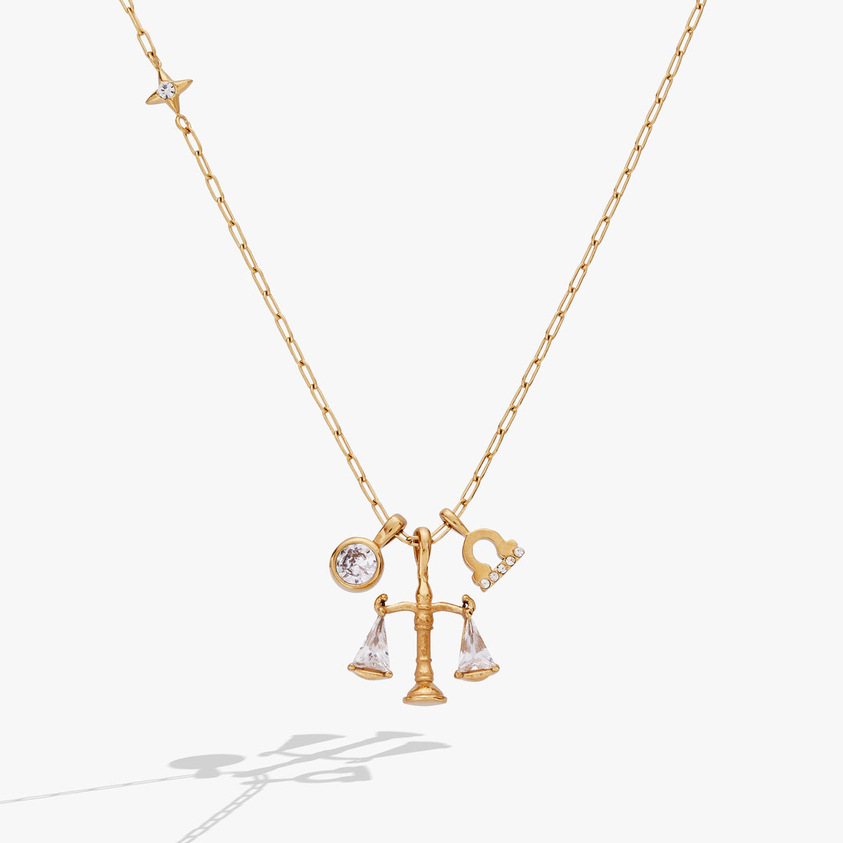 Libra Zodiac Charm Cluster Necklace - Aaria Tees