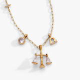 Libra Zodiac Charm Cluster Necklace - Aaria Tees Aaria Tees