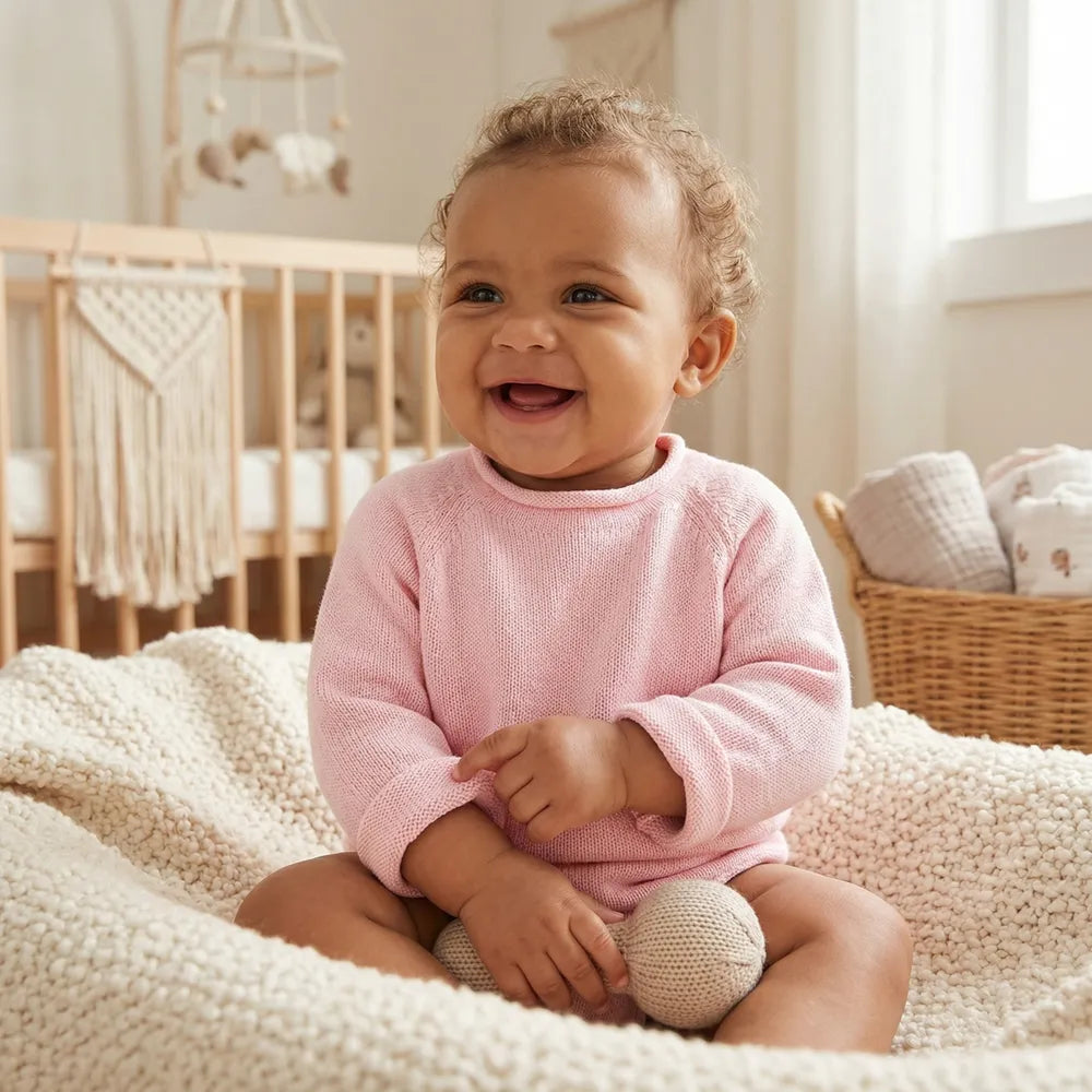 Knit Rollneck Baby Sweater in Pink - Aaria Tees Aaria Tees