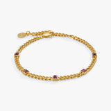 June Birthstone Light Amethyst Curb Chain Bracelet - Aaria Tees Aaria Tees