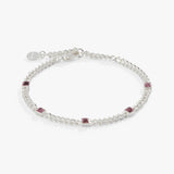 June Birthstone Light Amethyst Curb Chain Bracelet - Aaria Tees Aaria Tees