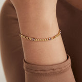 June Birthstone Light Amethyst Curb Chain Bracelet - Aaria Tees Aaria Tees