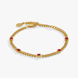 July Birthstone Ruby Curb Chain Bracelet - Aaria Tees Aaria Tees