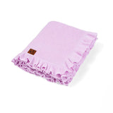 Ruffled Edge Knit Baby Blanket in Lilac - Aaria Tees Aaria Tees