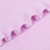 Ruffled Edge Knit Baby Blanket in Lilac - Aaria Tees Aaria Tees