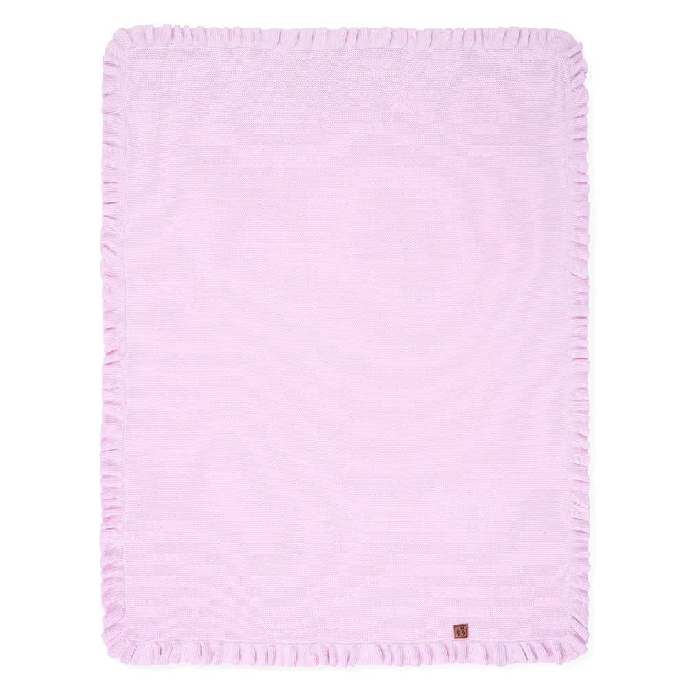 Ruffled Edge Knit Baby Blanket in Lilac - Aaria Tees Aaria Tees