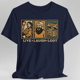 Live Laugh Loot T-shirt - Comic Panels - Aaria Tees Aaria Tees