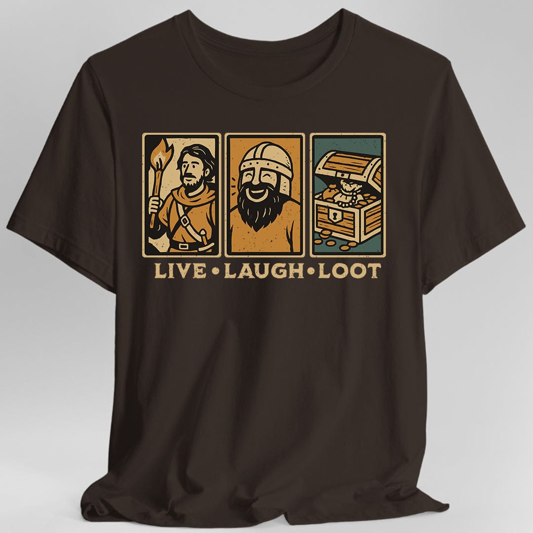 Live Laugh Loot T-shirt - Comic Panels - Aaria Tees Aaria Tees