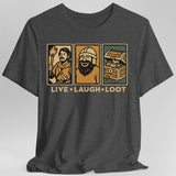 Live Laugh Loot T-shirt - Comic Panels - Aaria Tees Aaria Tees