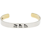 Live Love Cook Cuff Bracelet - Aaria Tees Aaria Tees