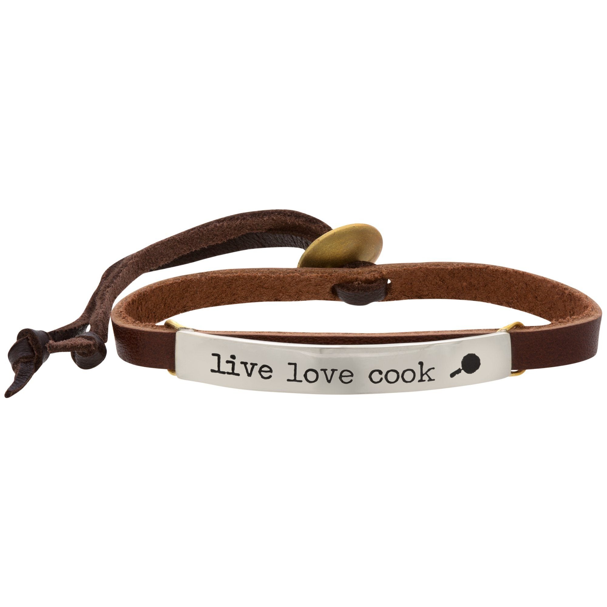 Live Love Cook Leather Bracelet - Aaria Tees Aaria Tees