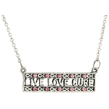Live Love Cure Pink Ribbon Sterling Necklace - Aaria Tees Aaria Tees