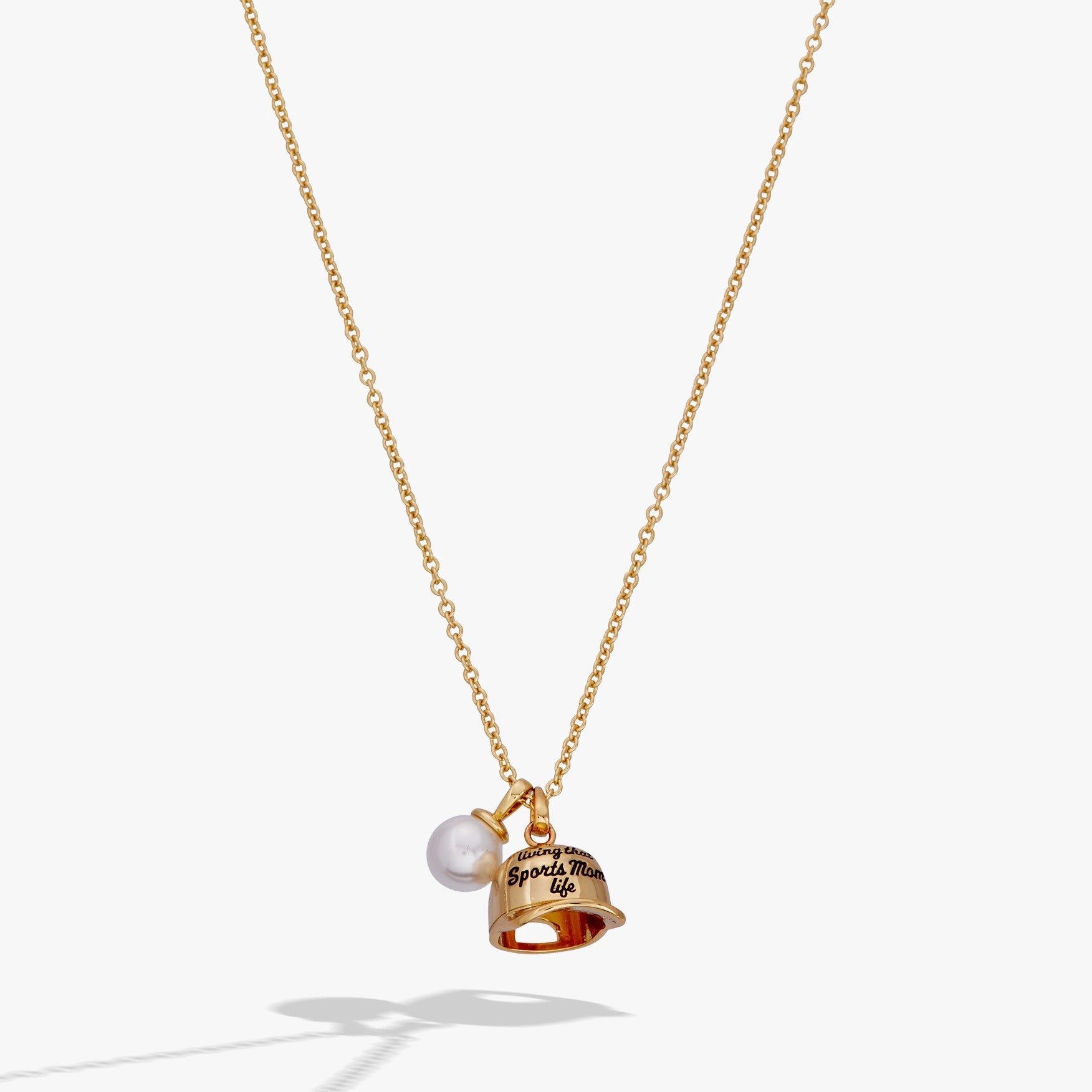 'Living That Sports Mom Life' Baseball Charm Necklace - Aaria Tees Aaria Tees