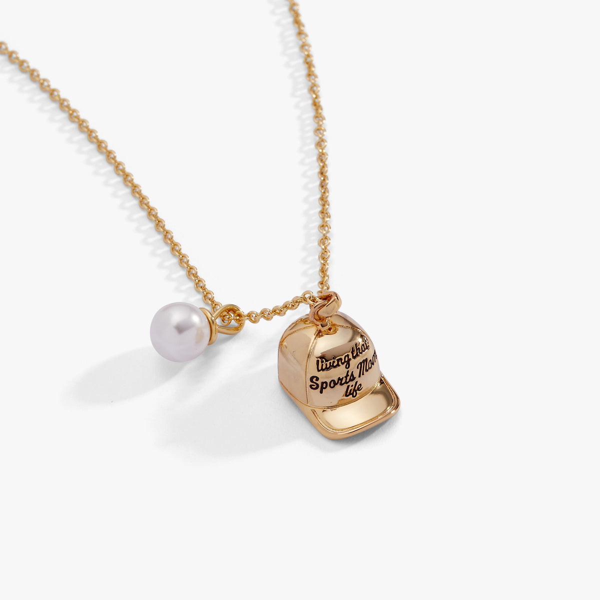 'Living That Sports Mom Life' Baseball Charm Necklace - Aaria Tees