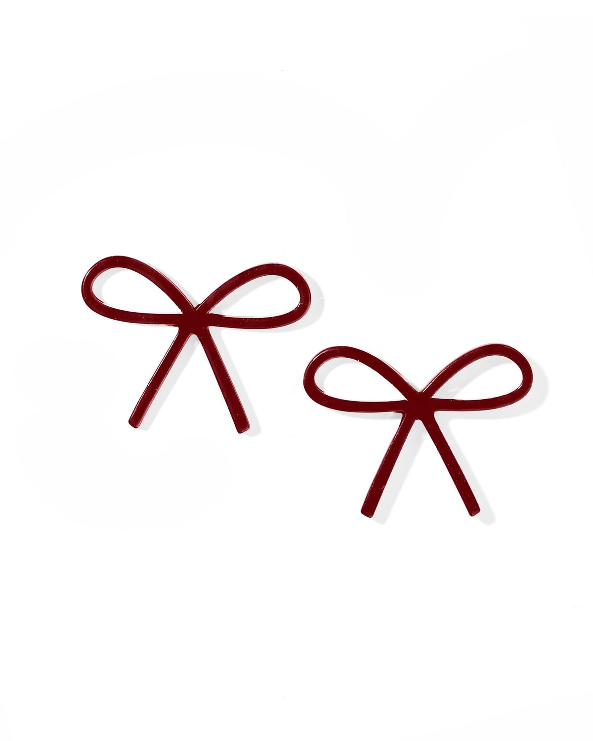 Lola Bow Earrings - Maroon - Aaria Tees