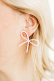 Lola Bow Earrings - Disco Pink - Aaria Tees Aaria Tees