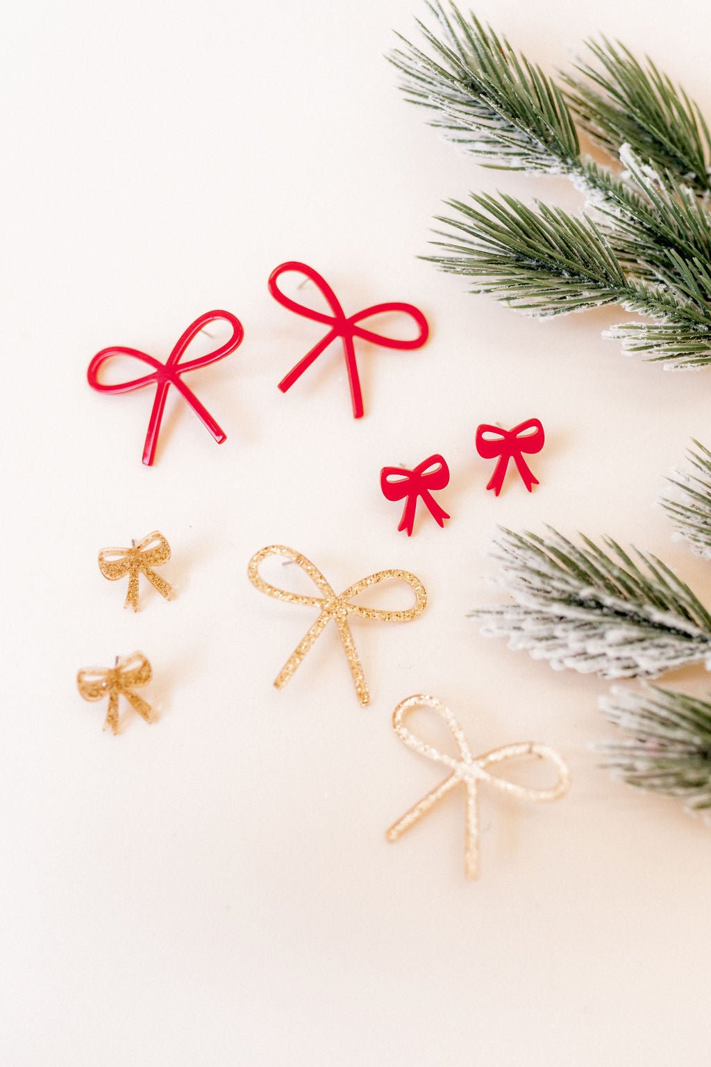Lola Bow Earrings - Gold Glitter - Aaria Tees Aaria Tees