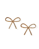 Lola Bow Earrings - Gold Glitter - Aaria Tees Aaria Tees