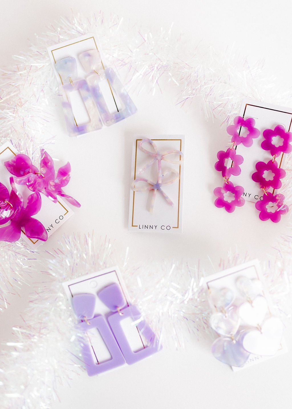 Lola Bow Earrings - Purple Sprinkles - Aaria Tees Aaria Tees