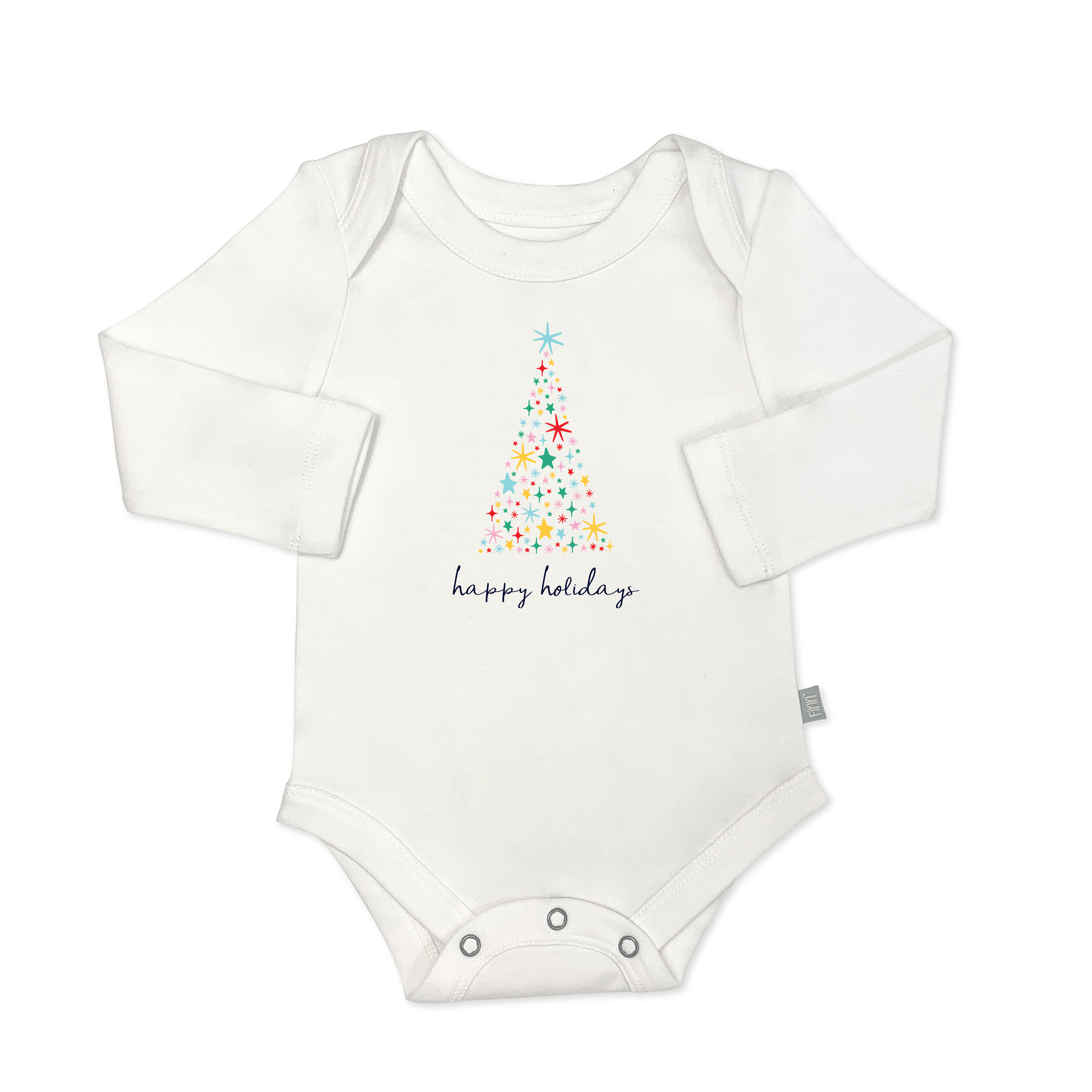 long sleeve graphic bodysuit | happy holidays tree - Aaria Tees Aaria Tees